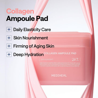 MEDIHEAL Collagen Ampoule Toner Pads (100 Pads)