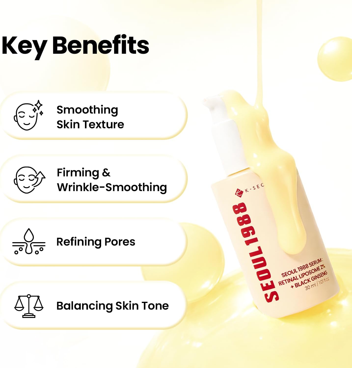 KSECRET - SEOUL 1988 Serum : Retinal Liposome 2% + Black Ginseng (30ml)