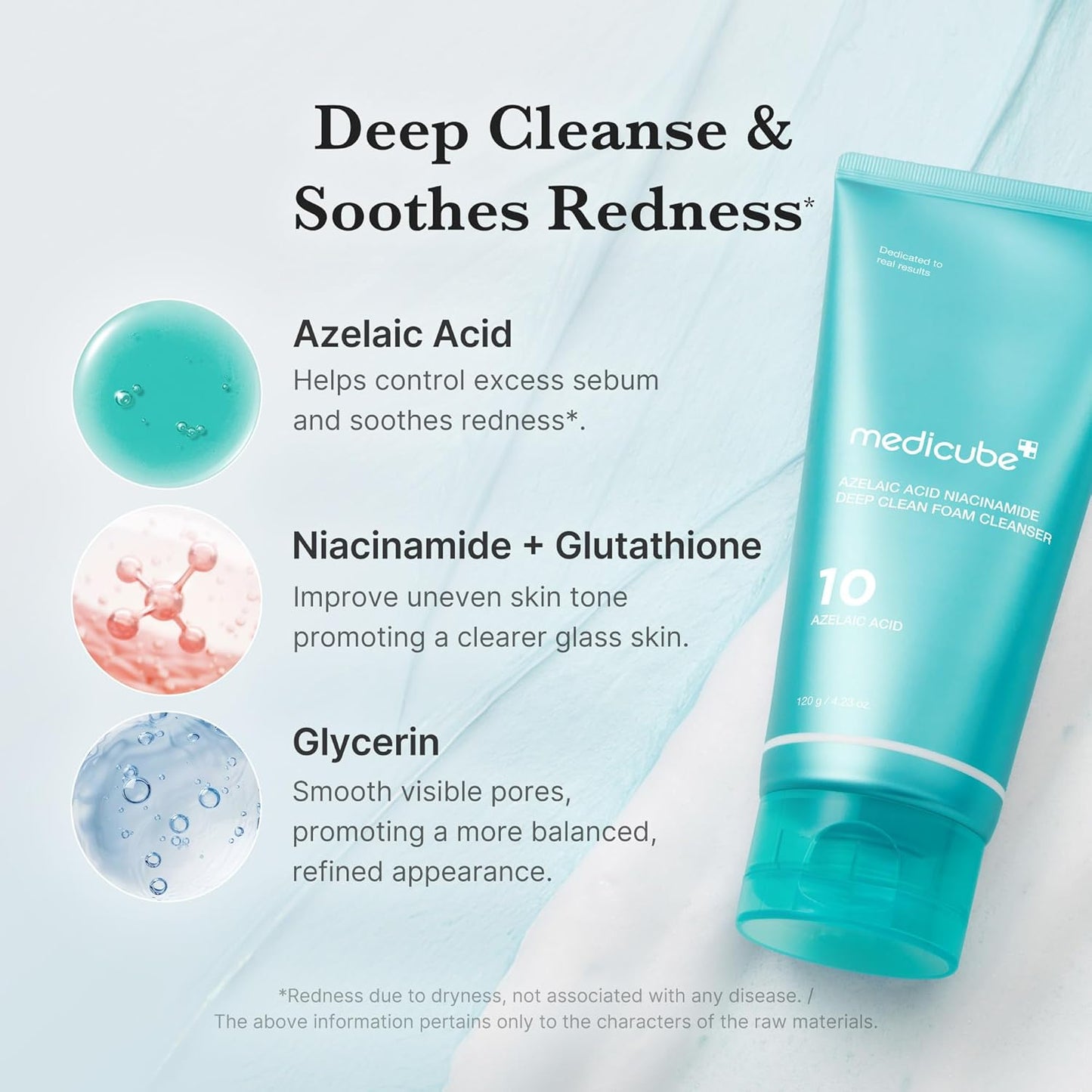 Medicube Azelaic Acid Niacinamide Deep Clean Foam Cleanser (120g)