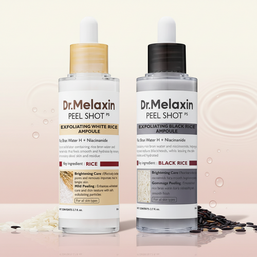 Dr.Melaxin - Peel Shot White and Black Rice Ampoule Duo Bundle Set