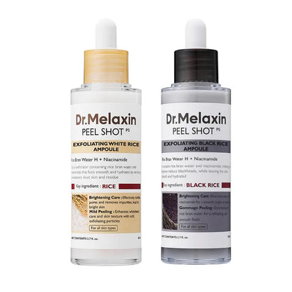 Dr.Melaxin - Peel Shot White and Black Rice Ampoule Duo Bundle Set